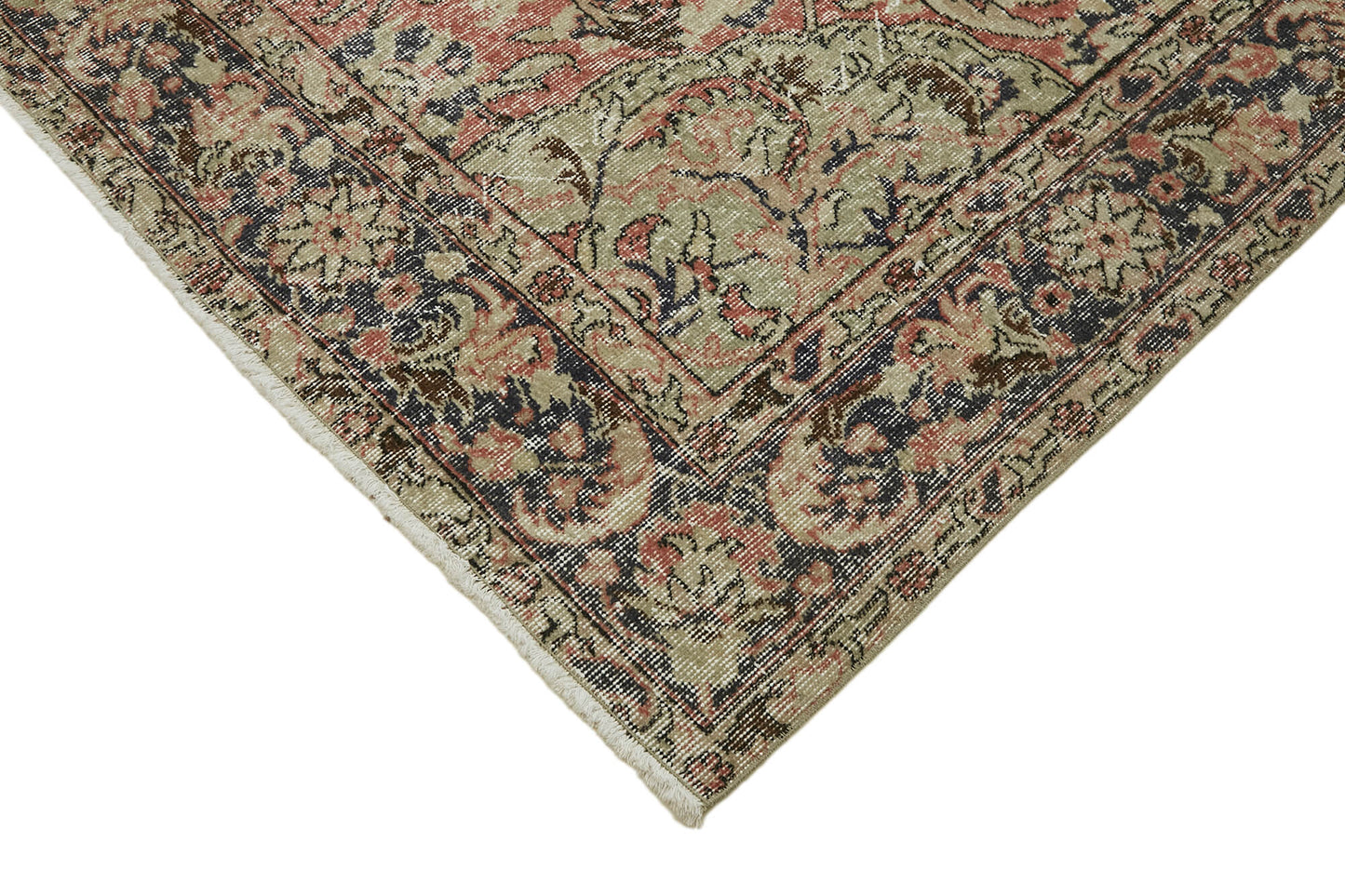 7x11 Beige Turkish Vintage Area Rug - 44788