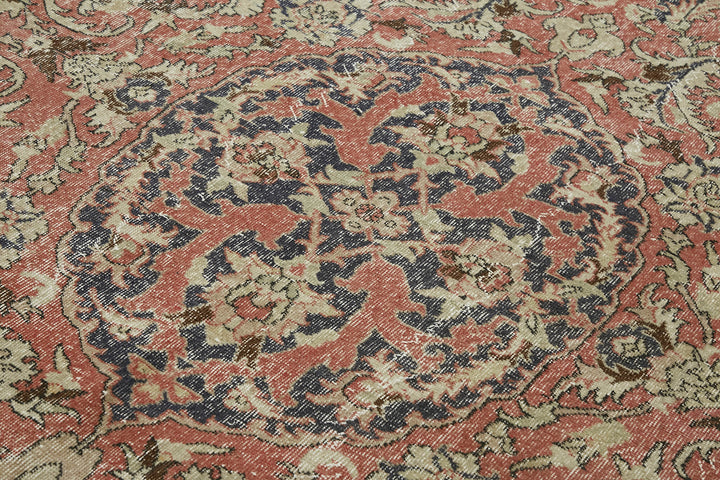 7x11 Beige Turkish Vintage Area Rug - 44788