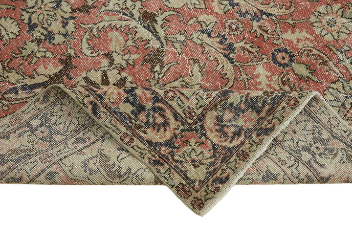 7x11 Beige Turkish Vintage Area Rug - 44788