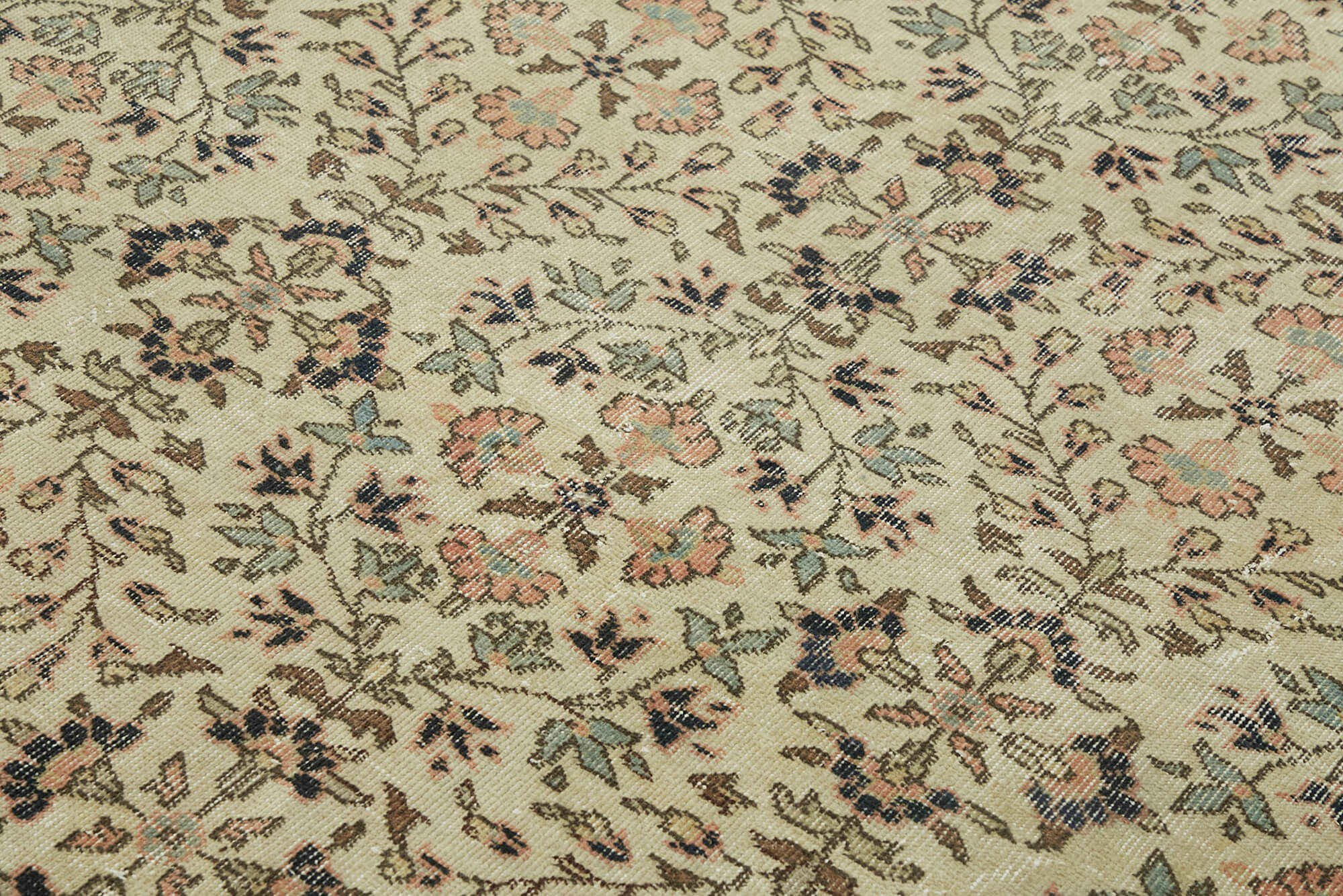 7x10 Beige Turkish Vintage Area Rug - 44792