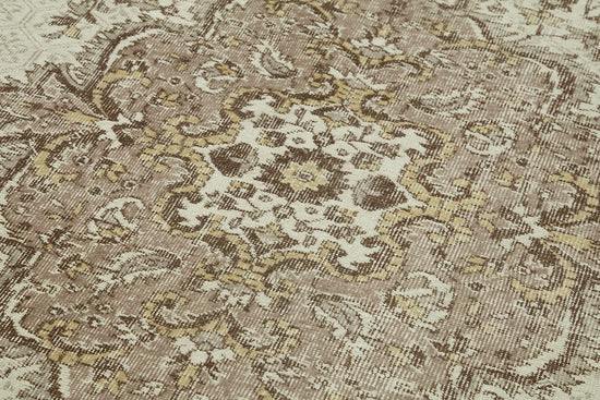 7x10 Beige Turkish Vintage Area Rug - 44796