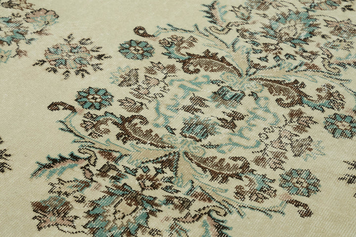 7x11 Beige Turkish Vintage Area Rug - 44797
