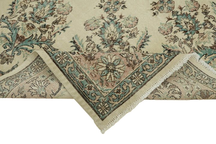 7x11 Beige Turkish Vintage Area Rug - 44797