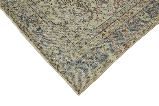 7x11 Beige Turkish Vintage Area Rug - 44800