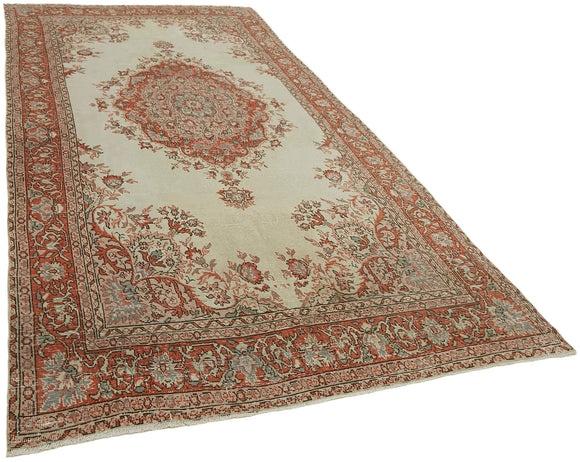 6x13 Red Turkish Vintage Area Rug - 44803