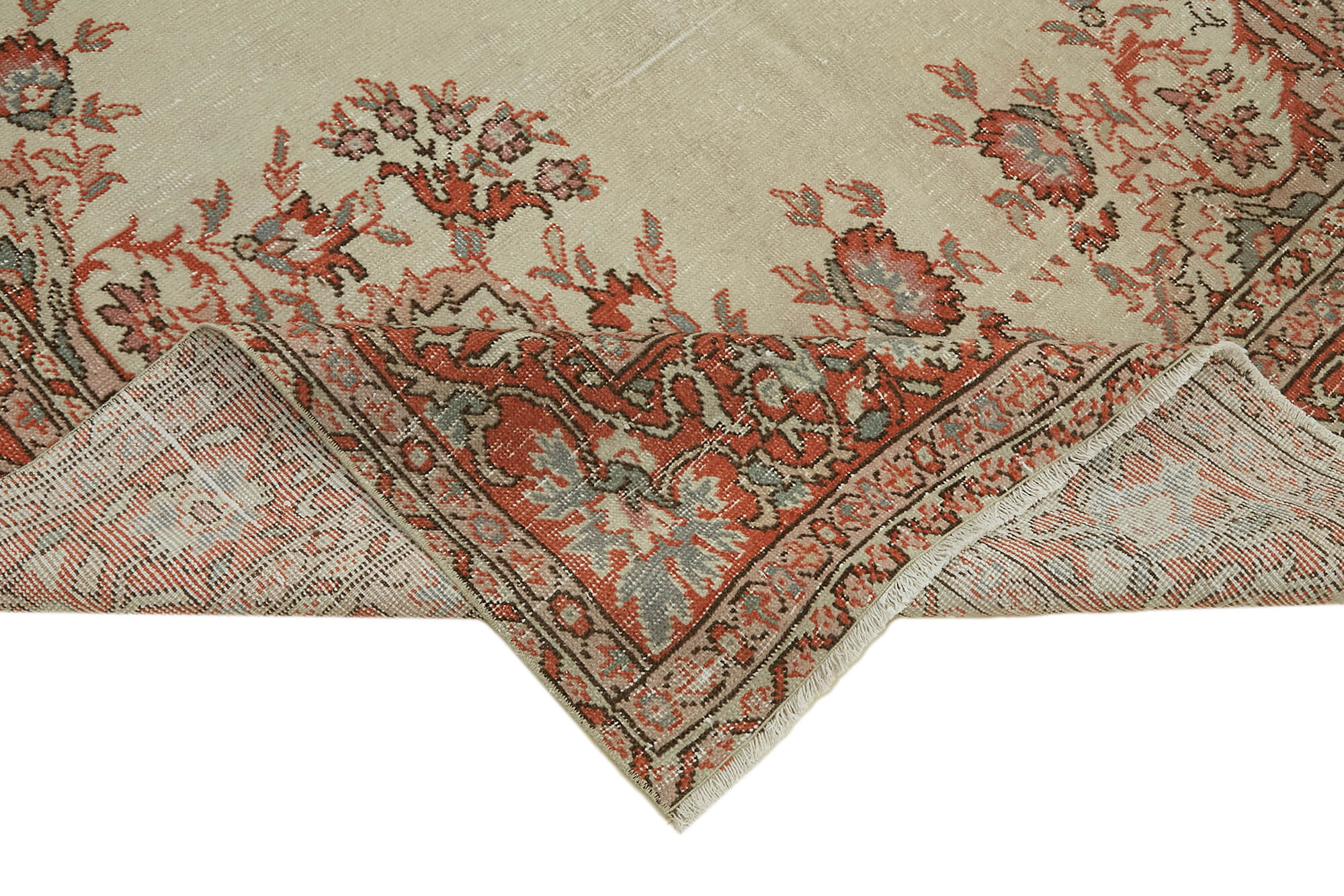 6x13 Red Turkish Vintage Area Rug - 44803