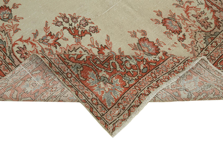 6x13 Red Turkish Vintage Area Rug - 44803