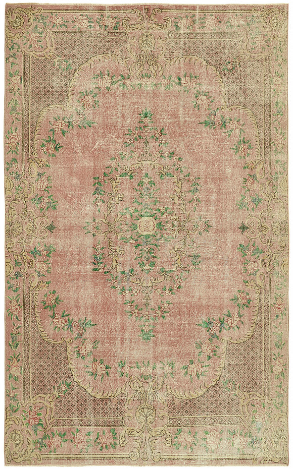 7x11 Beige Turkish Vintage Area Rug - 44805