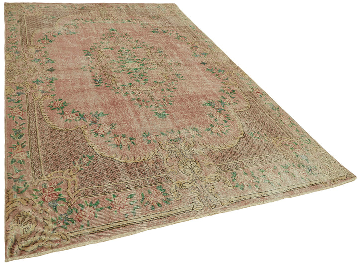 7x11 Beige Turkish Vintage Area Rug - 44805