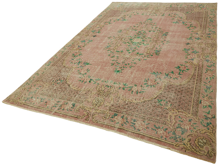 7x11 Beige Turkish Vintage Area Rug - 44805