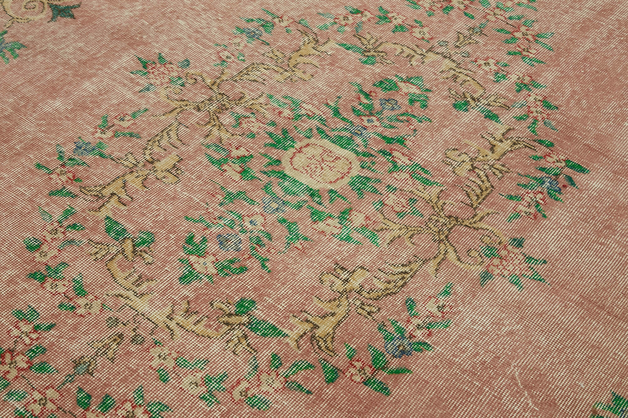 7x11 Beige Turkish Vintage Area Rug - 44805