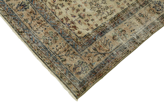 7x10 Beige Turkish Vintage Area Rug - 44811