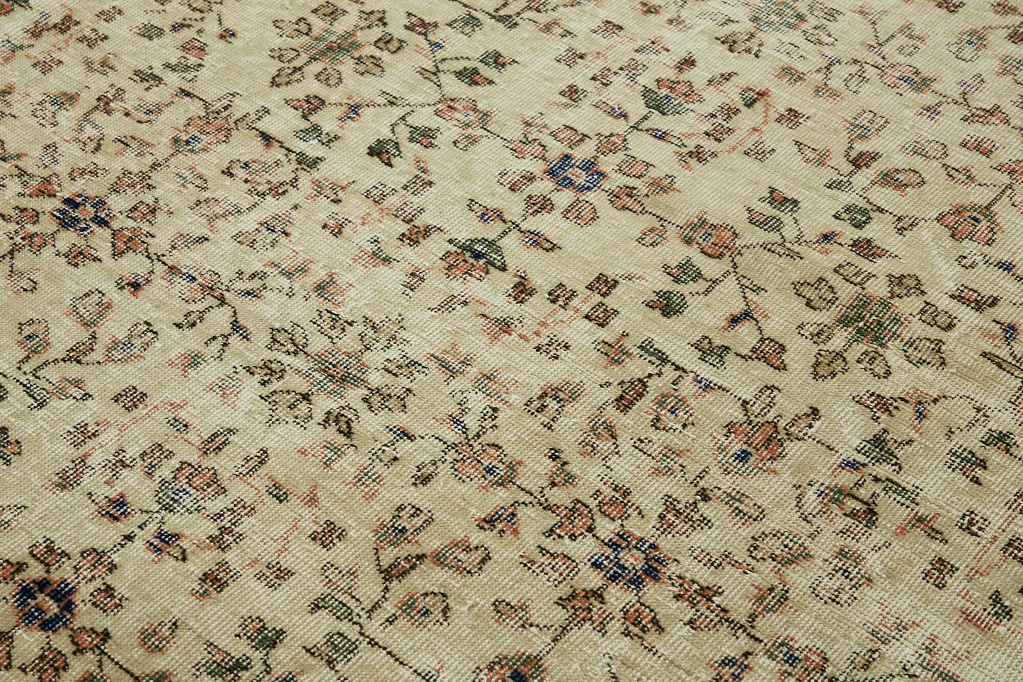 7x10 Beige Turkish Vintage Area Rug - 44811