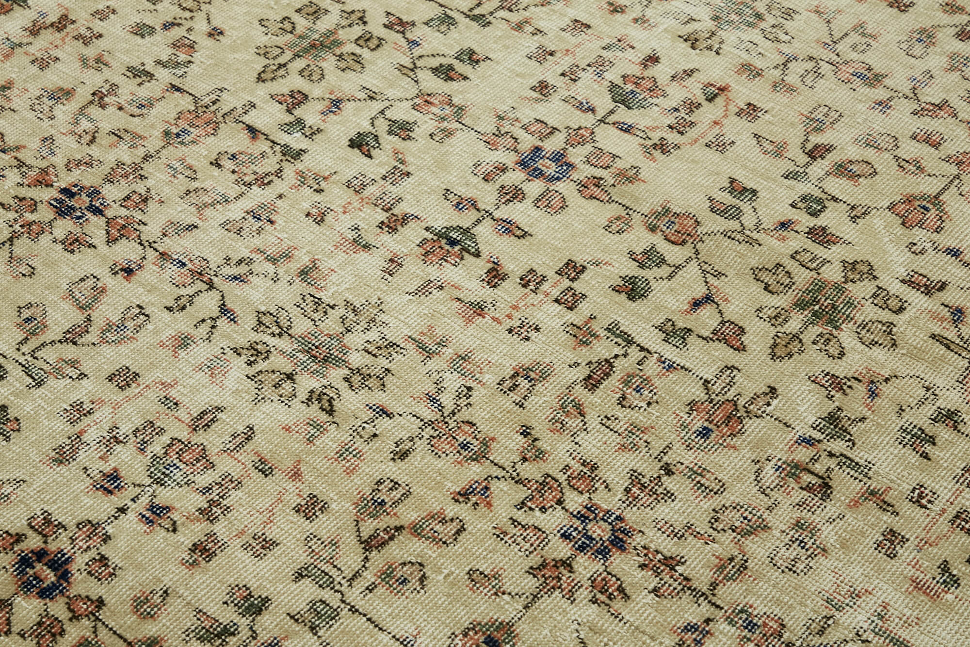 7x10 Beige Turkish Vintage Area Rug - 44811