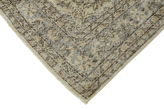 7x10 Beige Turkish Vintage Area Rug - 44819