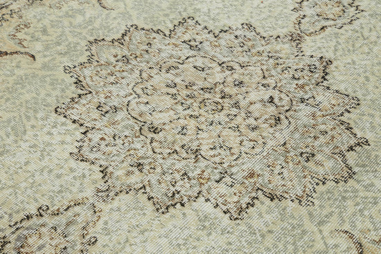 7x10 Beige Turkish Vintage Area Rug - 44819