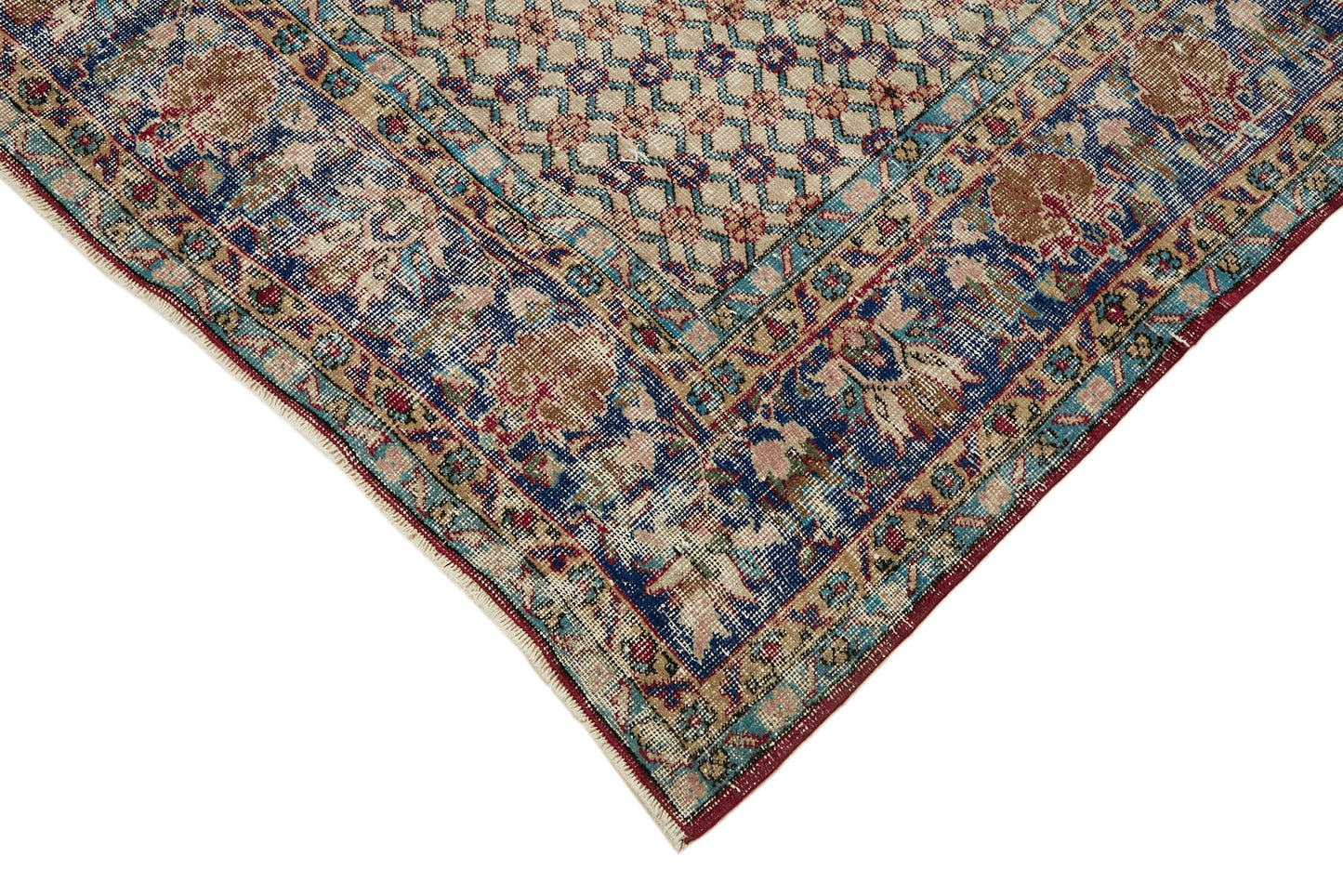 7x11 Beige Turkish Vintage Area Rug - 44828