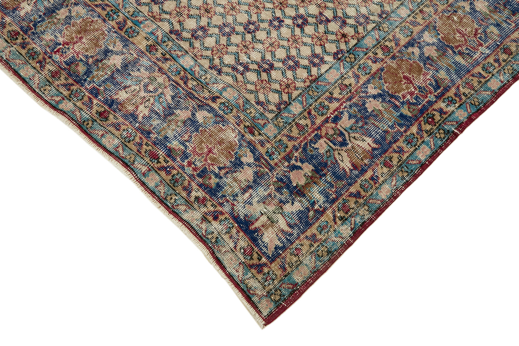 7x11 Beige Turkish Vintage Area Rug - 44828