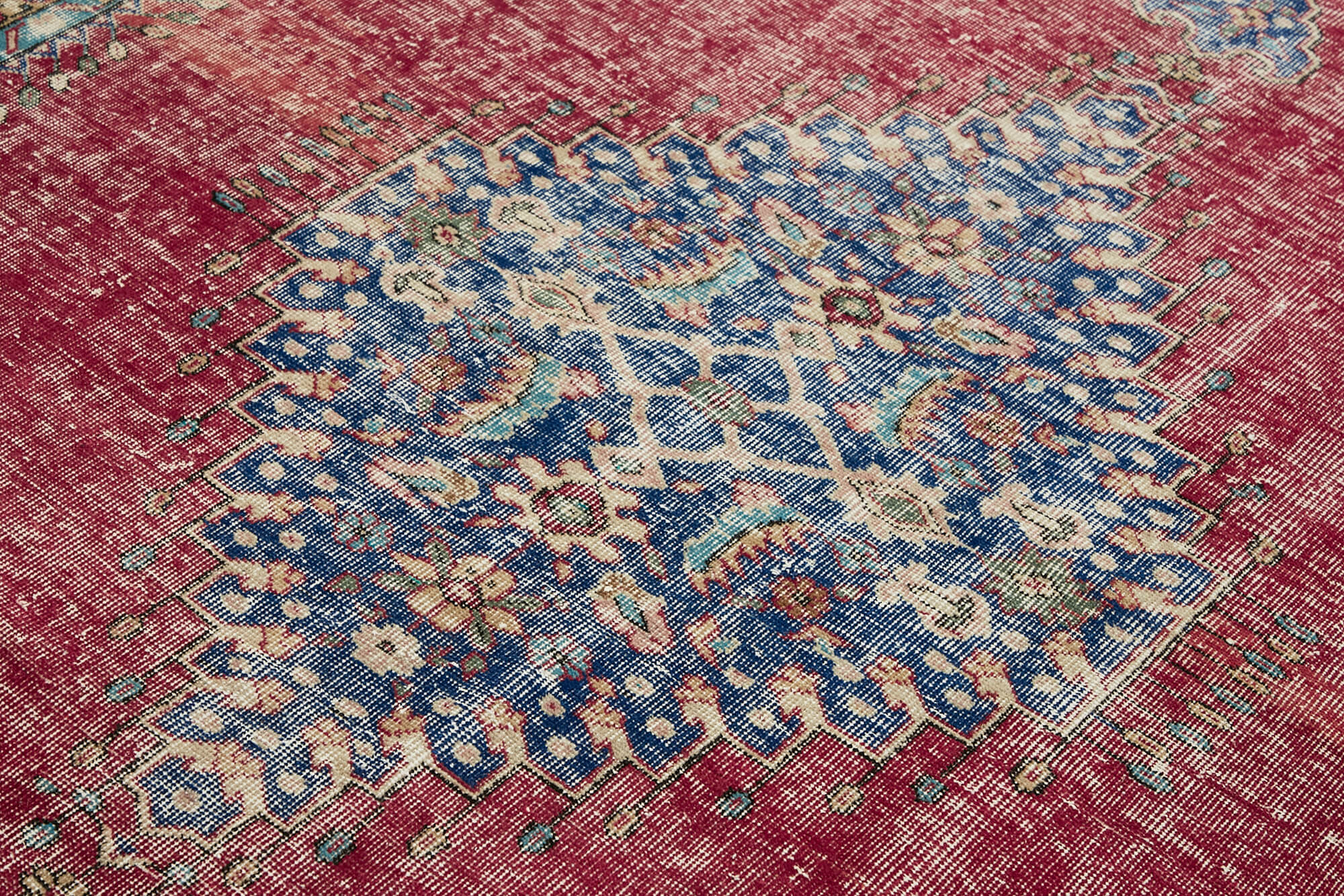 7x11 Beige Turkish Vintage Area Rug - 44828