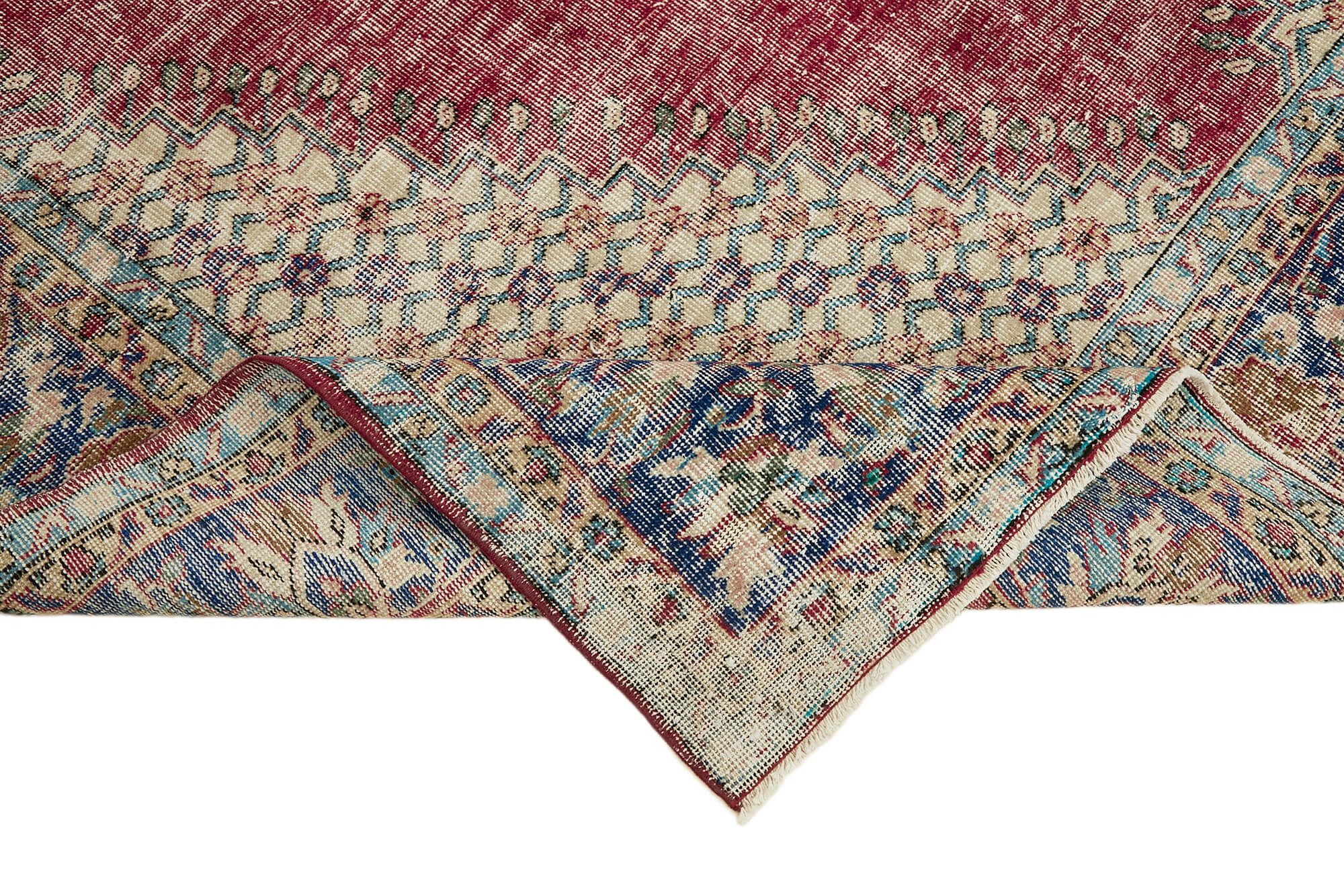7x11 Beige Turkish Vintage Area Rug - 44828