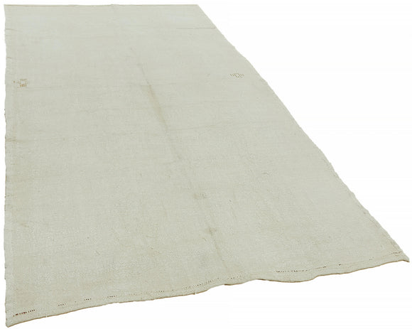 6x9 White Hemp Kilim Rug - 44848