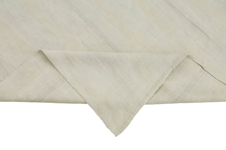 6x7 White Hemp Kilim Rug - 44849
