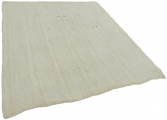 6x7 White Hemp Kilim Rug - 44850