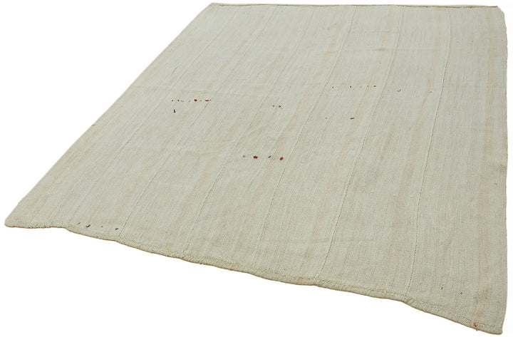 6x7 White Hemp Kilim Rug - 44850