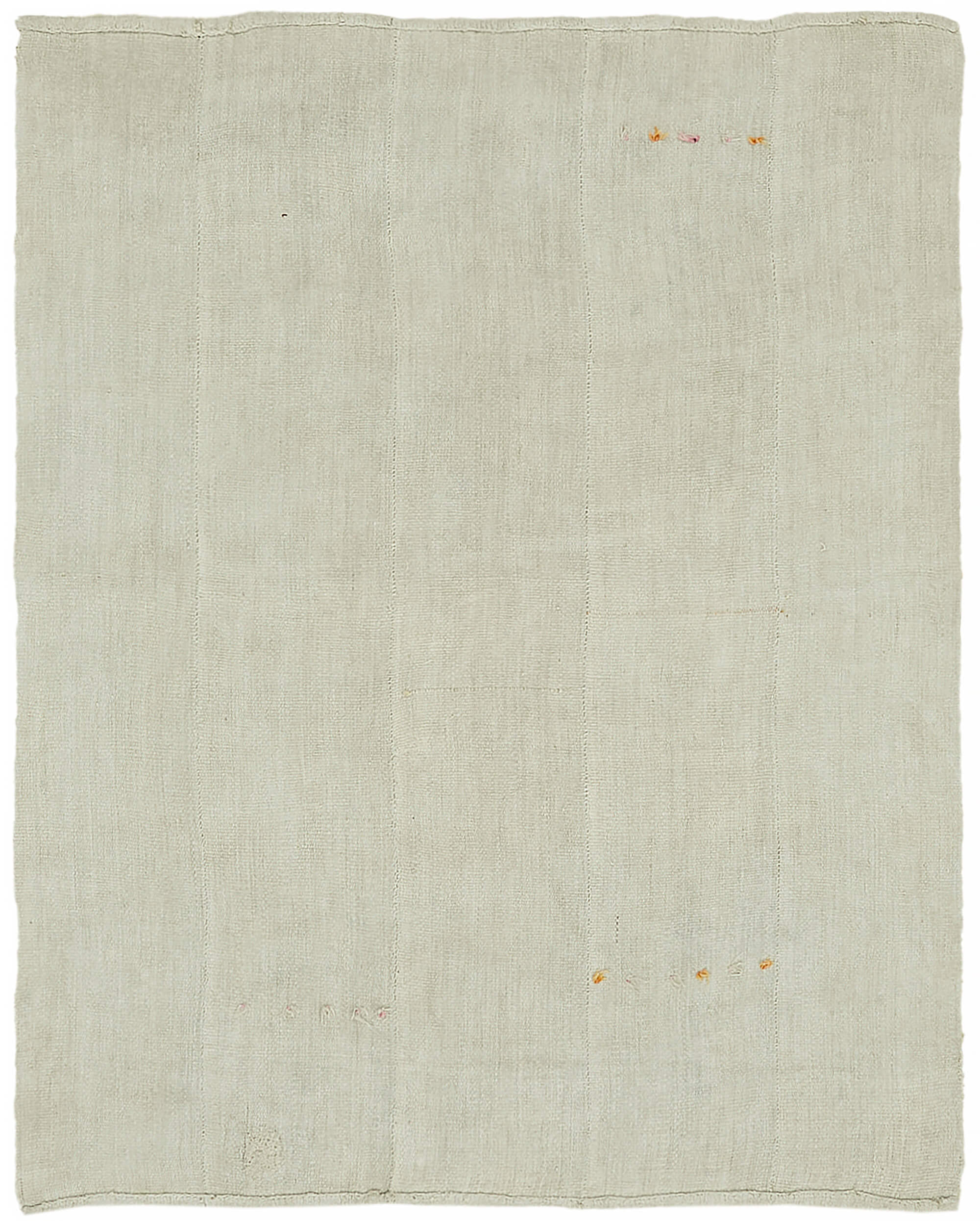 6x7 White Hemp Kilim Rug - 44851
