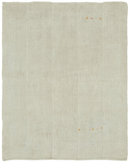 6x7 White Hemp Kilim Rug - 44851