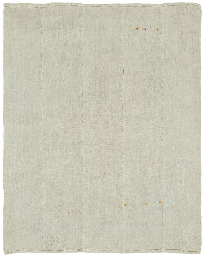 6x7 White Hemp Kilim Rug - 44851