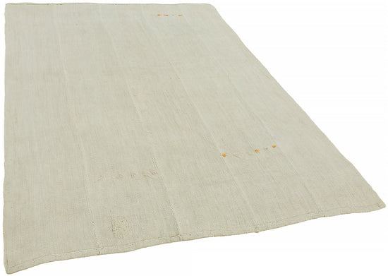 6x7 White Hemp Kilim Rug - 44851