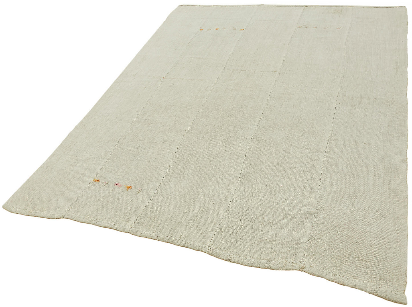 6x7 White Hemp Kilim Rug - 44851