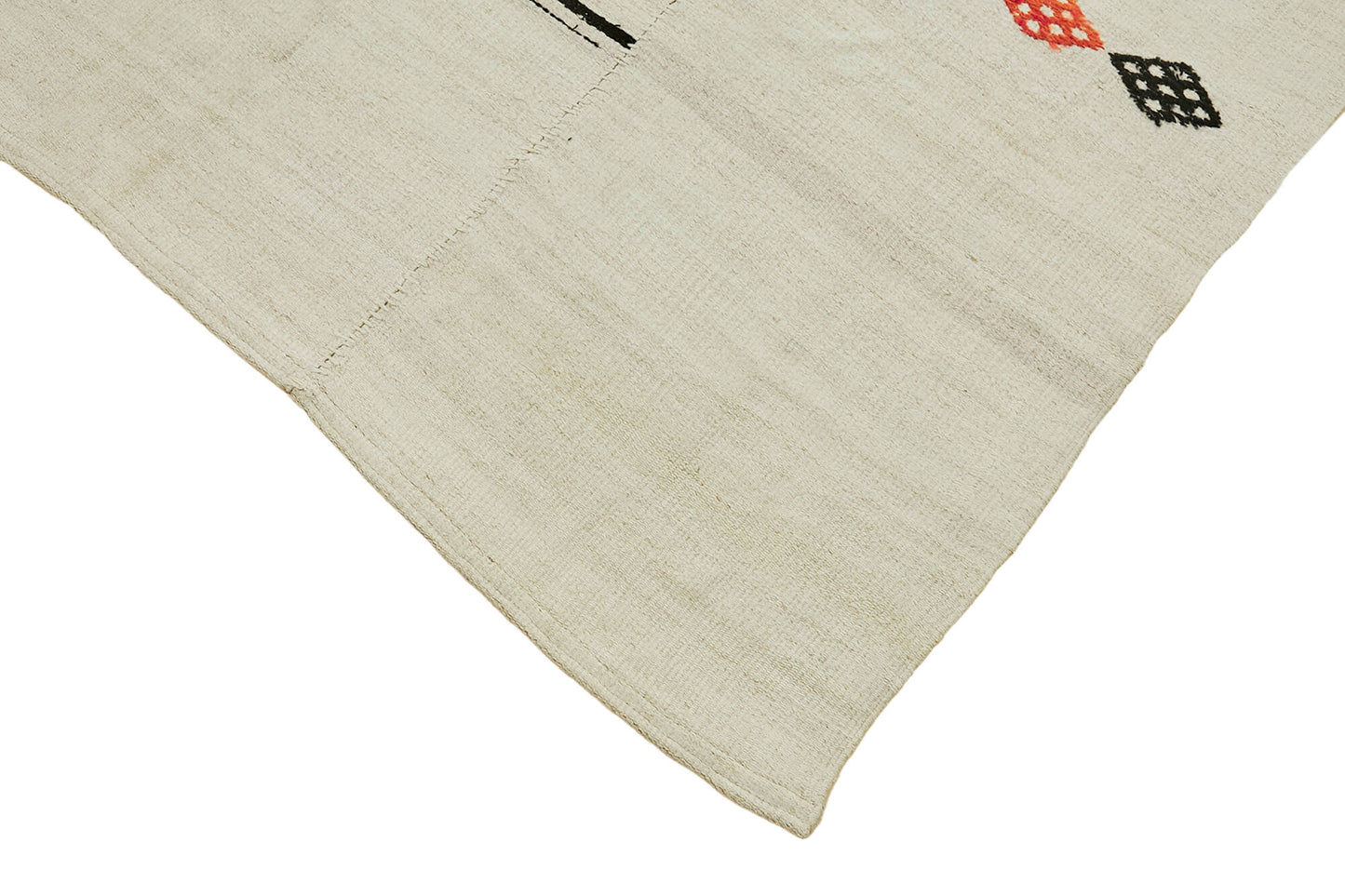 5x9 White Hemp Kilim Rug - 44852