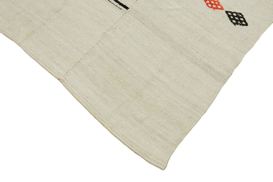 5x9 White Hemp Kilim Rug - 44852