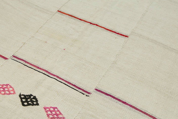 5x9 White Hemp Kilim Rug - 44852