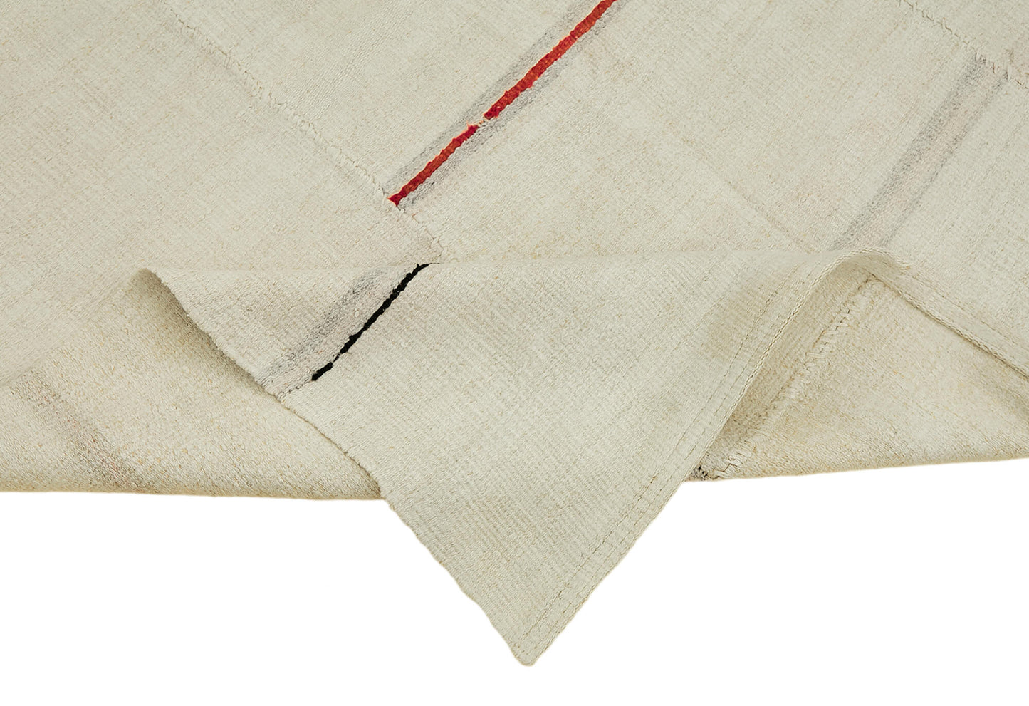 5x9 White Hemp Kilim Rug - 44852