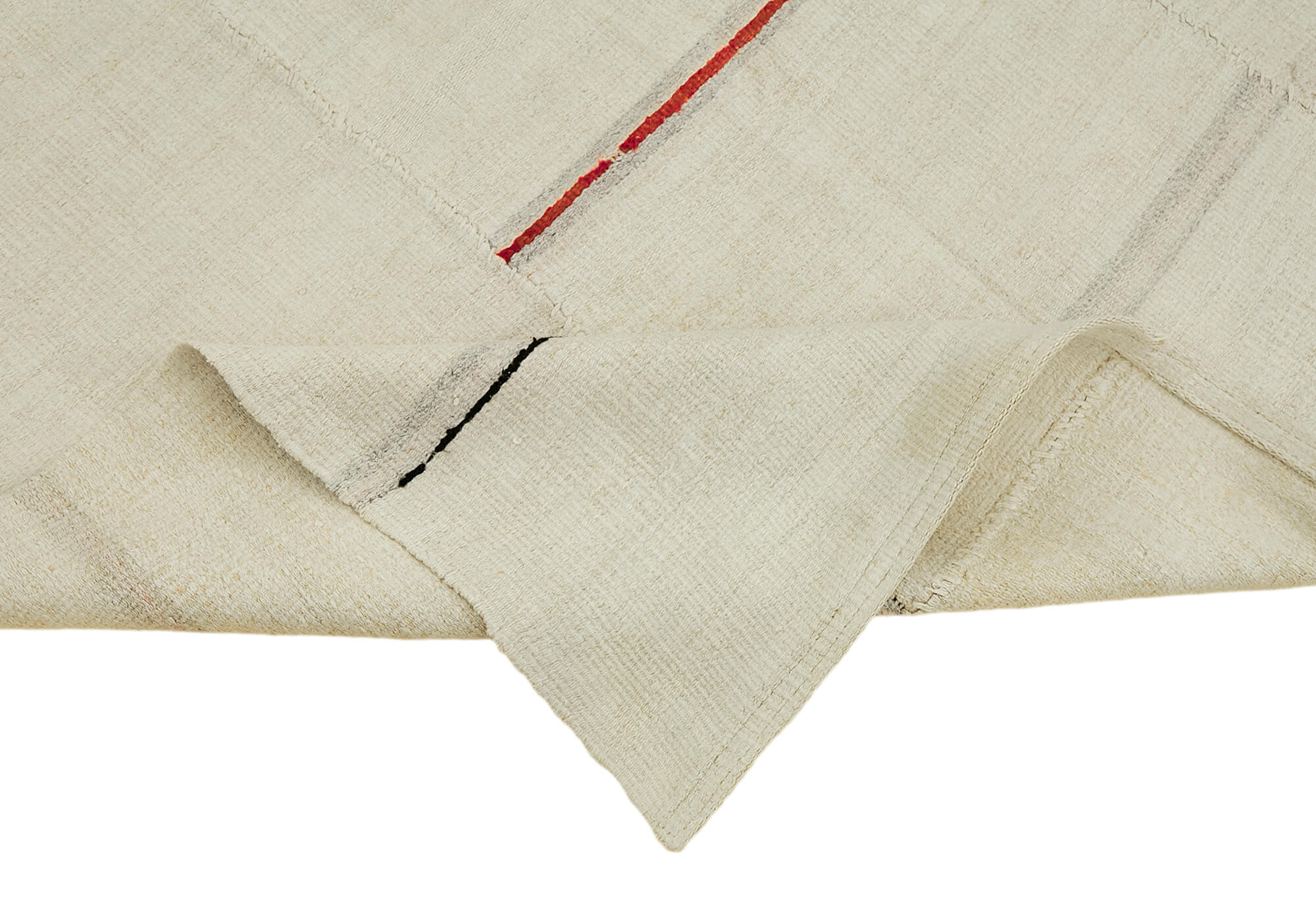 5x9 White Hemp Kilim Rug - 44852