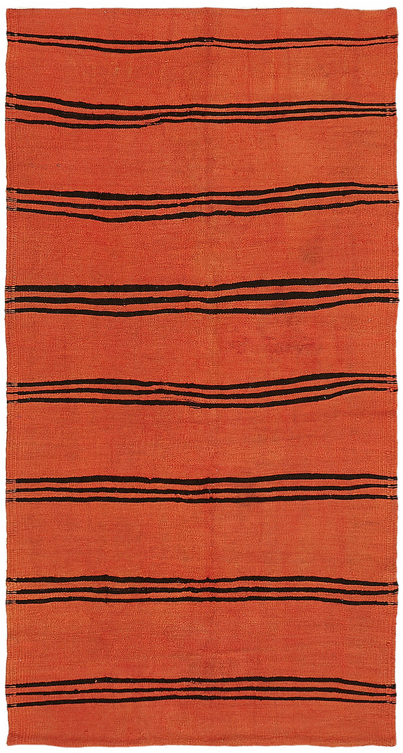 5x9 Orange Hemp Kilim Rug - 44853