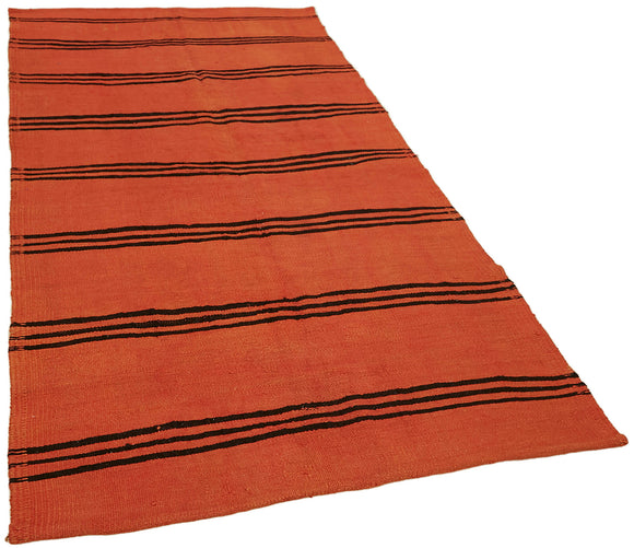 5x9 Orange Hemp Kilim Rug - 44853