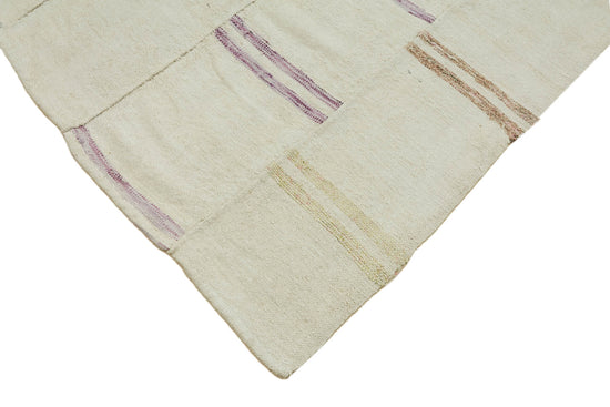 5x8 White Hemp Kilim Rug - 44854