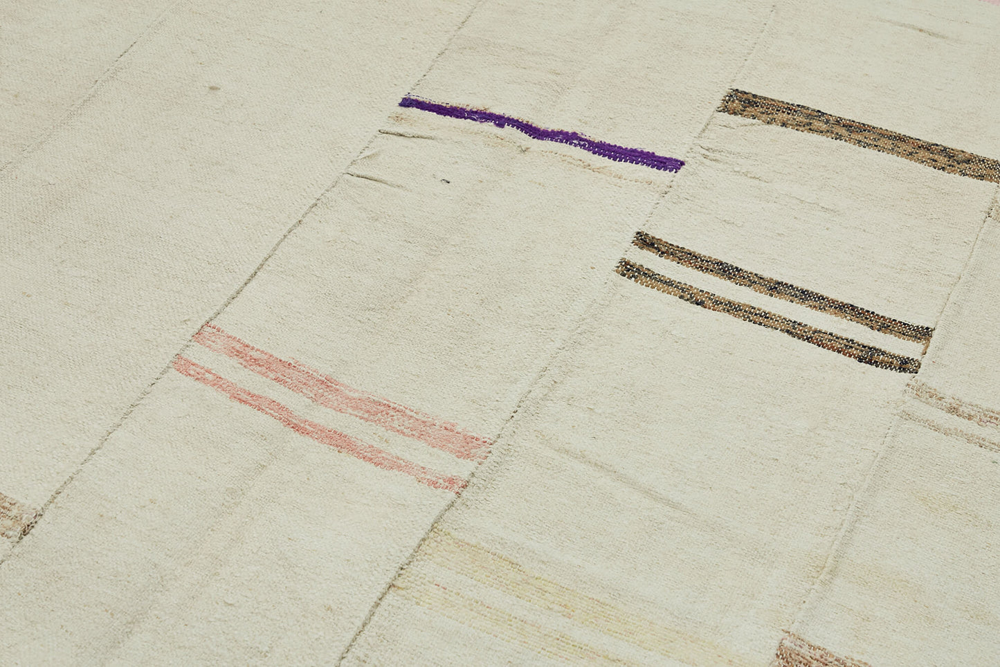 5x8 White Hemp Kilim Rug - 44854