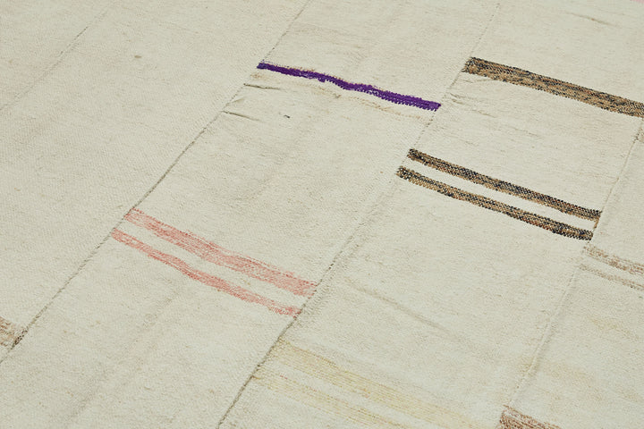 5x8 White Hemp Kilim Rug - 44854