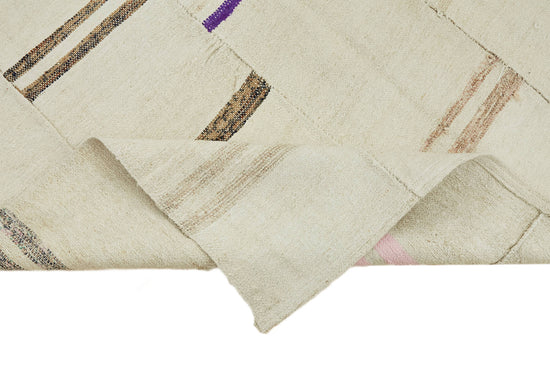 5x8 White Hemp Kilim Rug - 44854