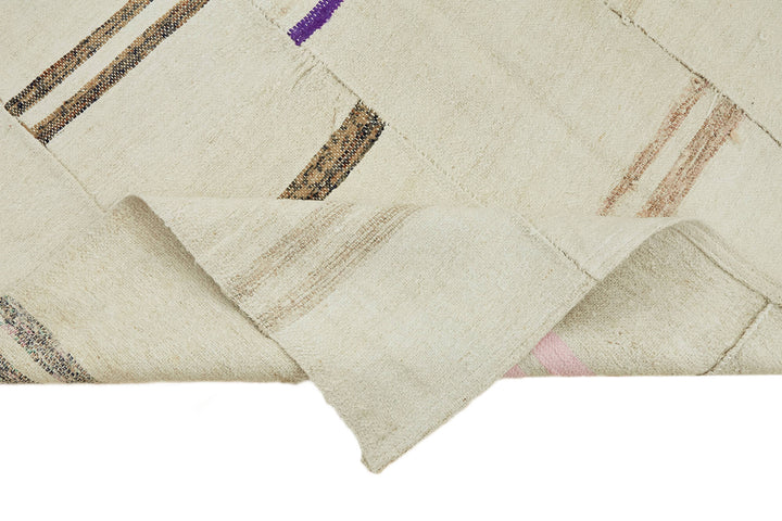 5x8 White Hemp Kilim Rug - 44854