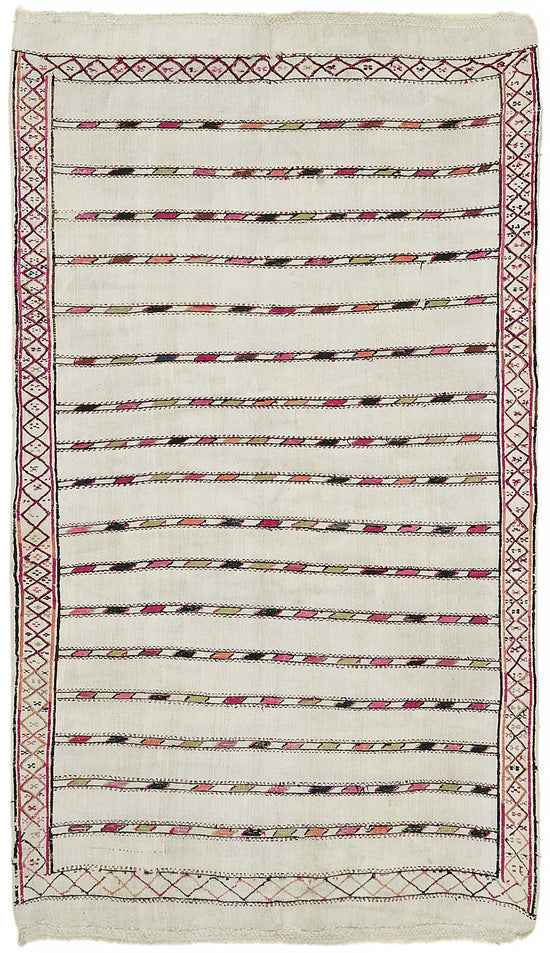 5x10 White Hemp Kilim Rug - 44855