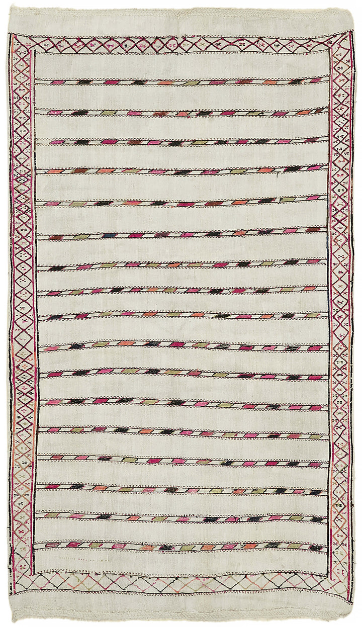 5x10 White Hemp Kilim Rug - 44855