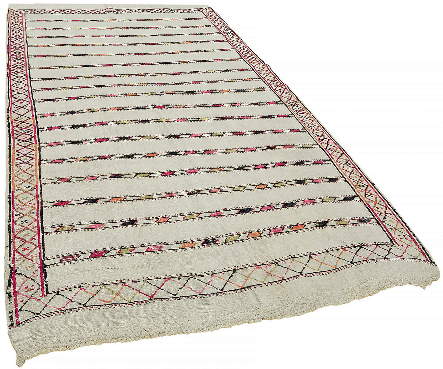 5x10 White Hemp Kilim Rug - 44855
