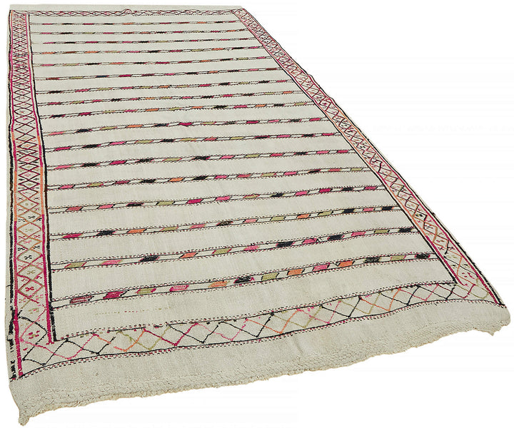 5x10 White Hemp Kilim Rug - 44855