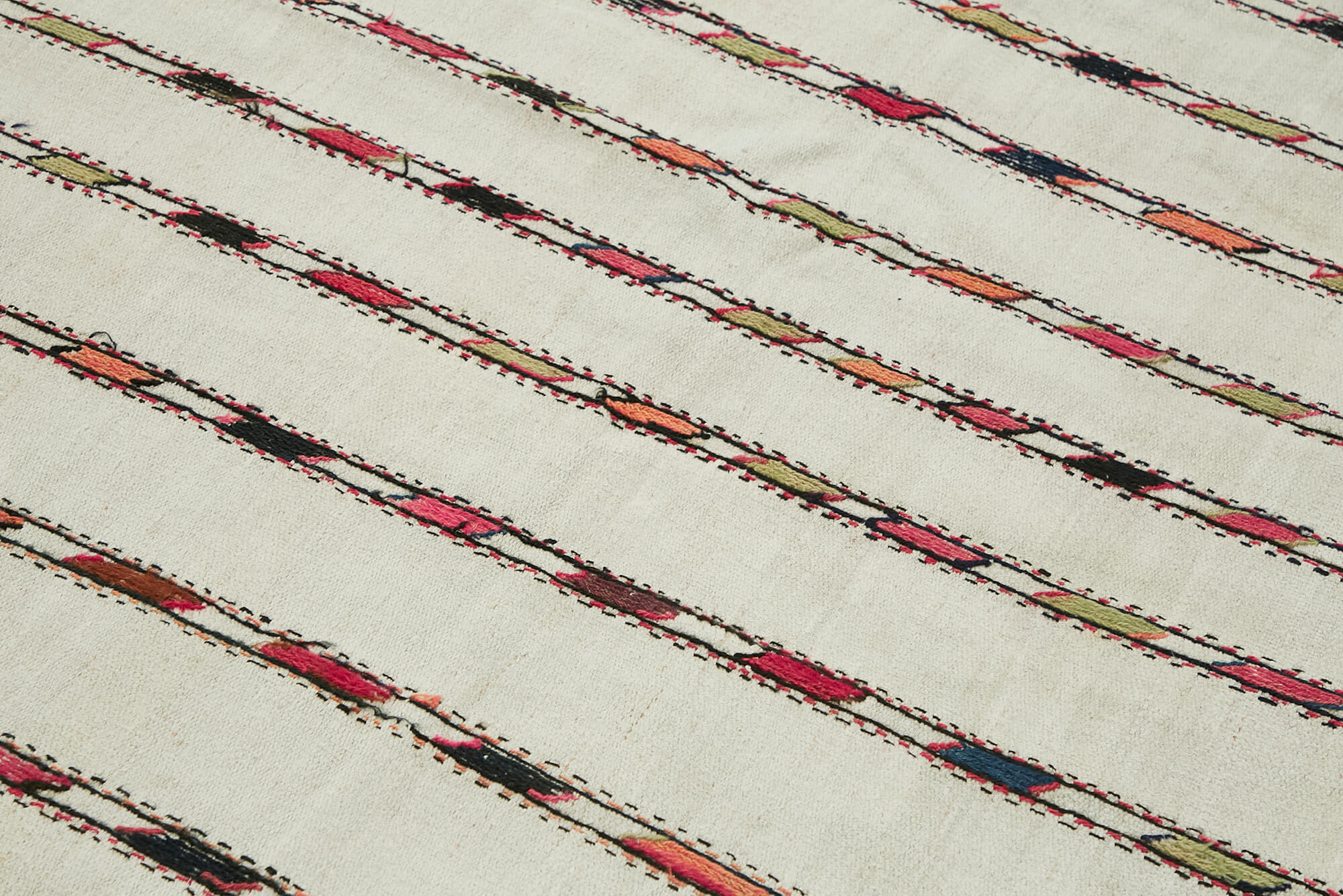 5x10 White Hemp Kilim Rug - 44855